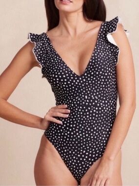 Summersalt Ruffle Backflip Black Polka Dot One-Piece 8